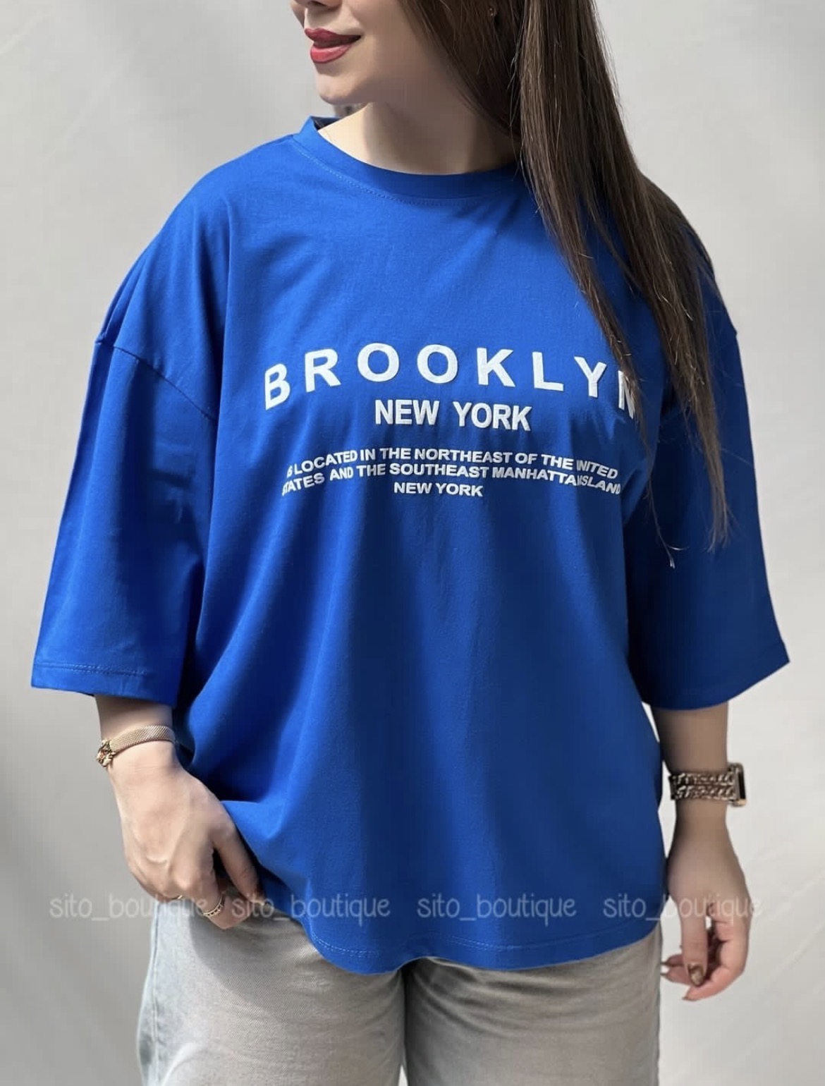 تیشرت Brooklyn - صورتی / فری سایز(۳۶ تا ۴۶)