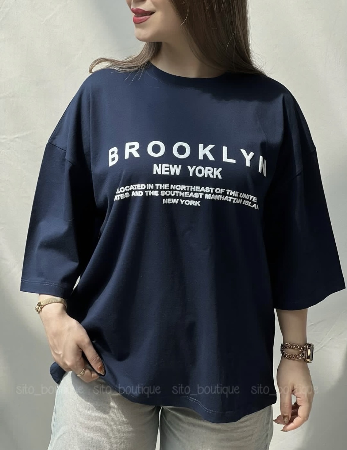تیشرت Brooklyn - صورتی / فری سایز(۳۶ تا ۴۶)